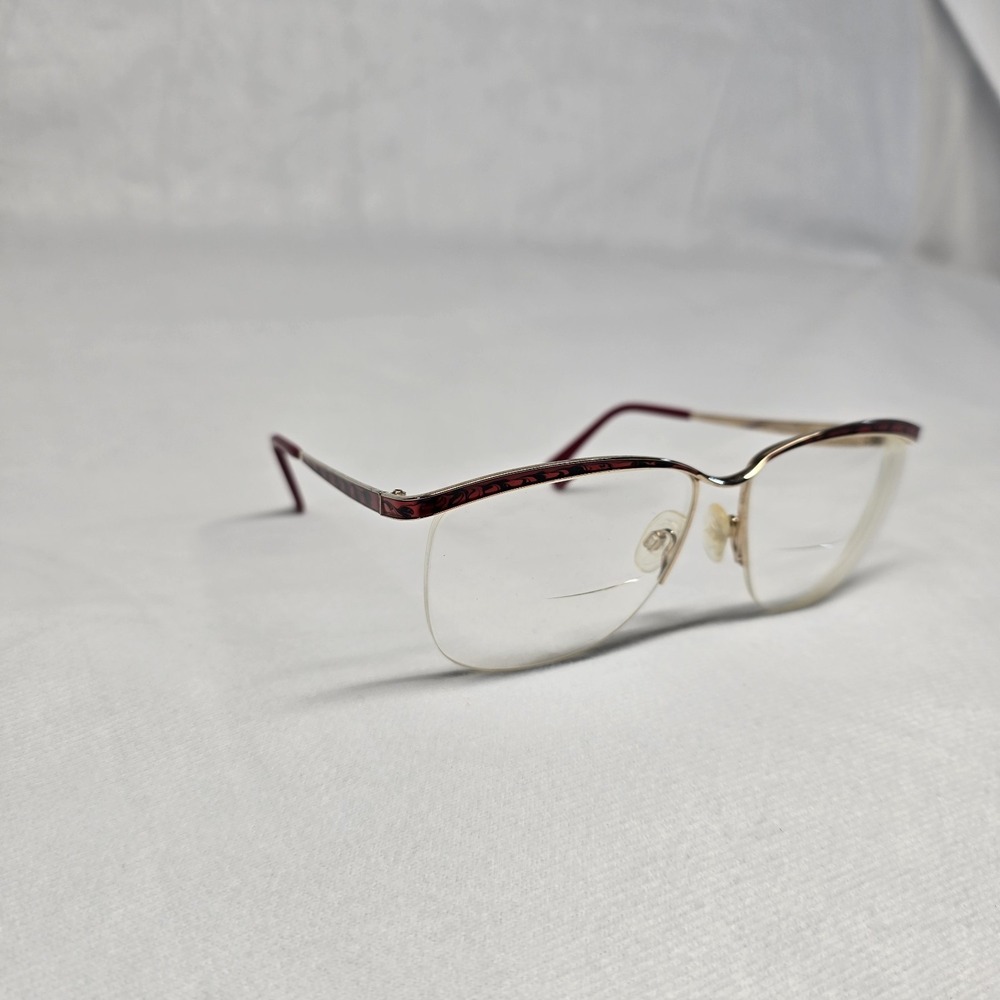 Marchon Ginger Red Marble Half Rim Eyeglass Frames Women 56[]16 130‎ Japan